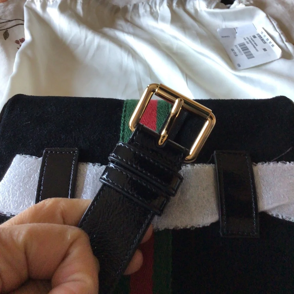 Gucci Ophidia Black Suede Belt Bag - Picture 10 of 16